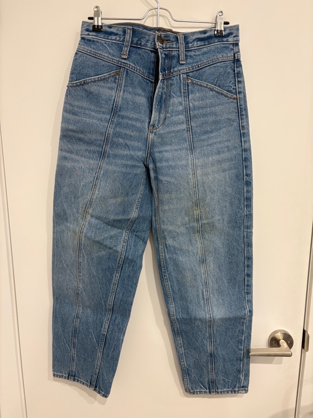 Abercrombie & Fitch Light Blue High-Rise Panel Seam Jeans - Size 6